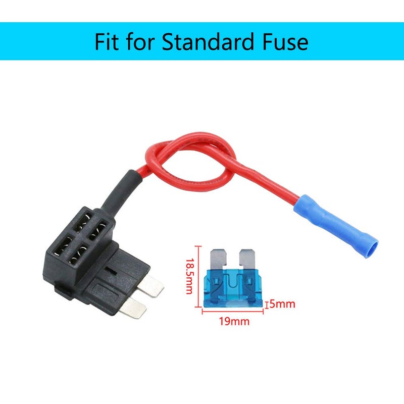 ESUPPORT 12V 24V Standard Add A Circuit Fuse Tap Piggy Back Blade Holder Plug Socket Car Pack of 5 - Image 4